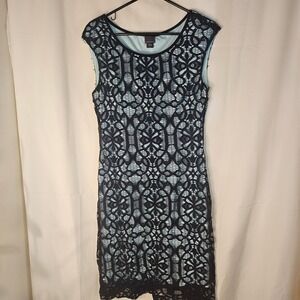 Covington Lace Dress Sleeveless Party Cocktail Dress‎ Blue Black Size 12